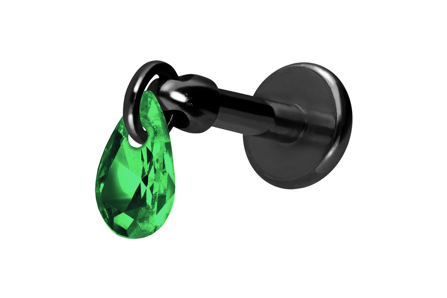 Titan Labret Piercing mit Innengewinde KRISTALLTROPFEN